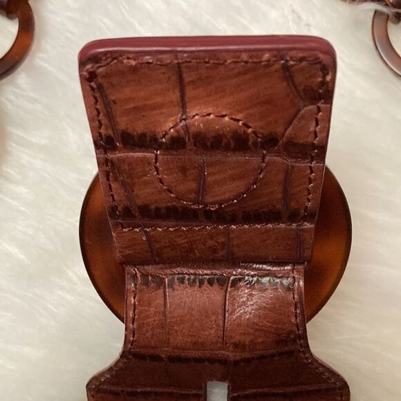 Adrienne Vittadini Brown Leather Clutch / Wristlet - Picture 5 of 13